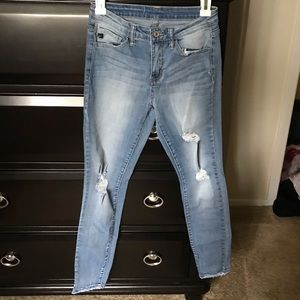 Medium blue distressed jeans